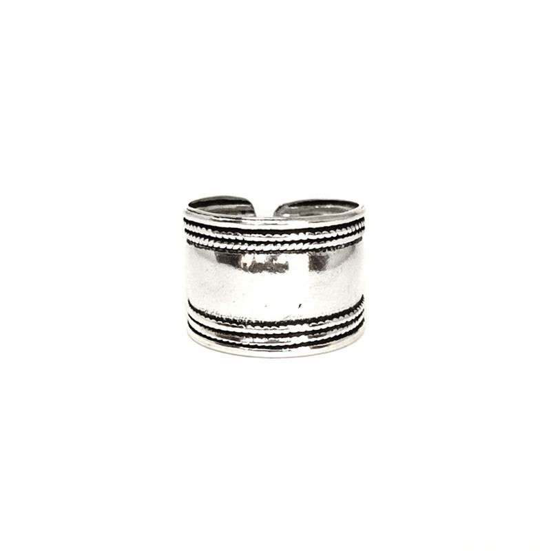 ANDREA COGGIOLA JOYAS - Anillo Liso Ancho Plata Fina 925 envejecida