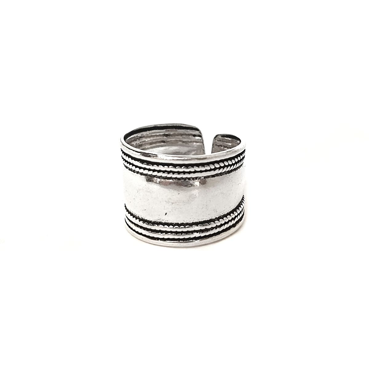COGGIOLA - Anillo Liso Ancho Plata Fina 925 envejecida