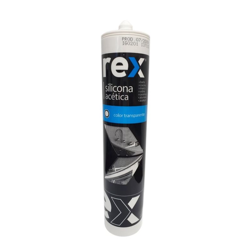 GENERICO - Silicona Acética Transparente con Fungicida Rex Cartucho 300 ml