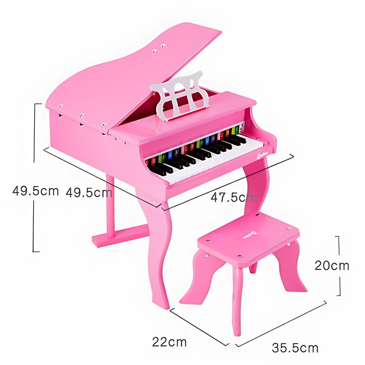 ONSHINE - MINI PIANO DE COLA PARA NIÑOS ROSADO