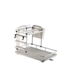 GENERICO - Organizador de platos de Cocina Estante 2 Niveles Negro