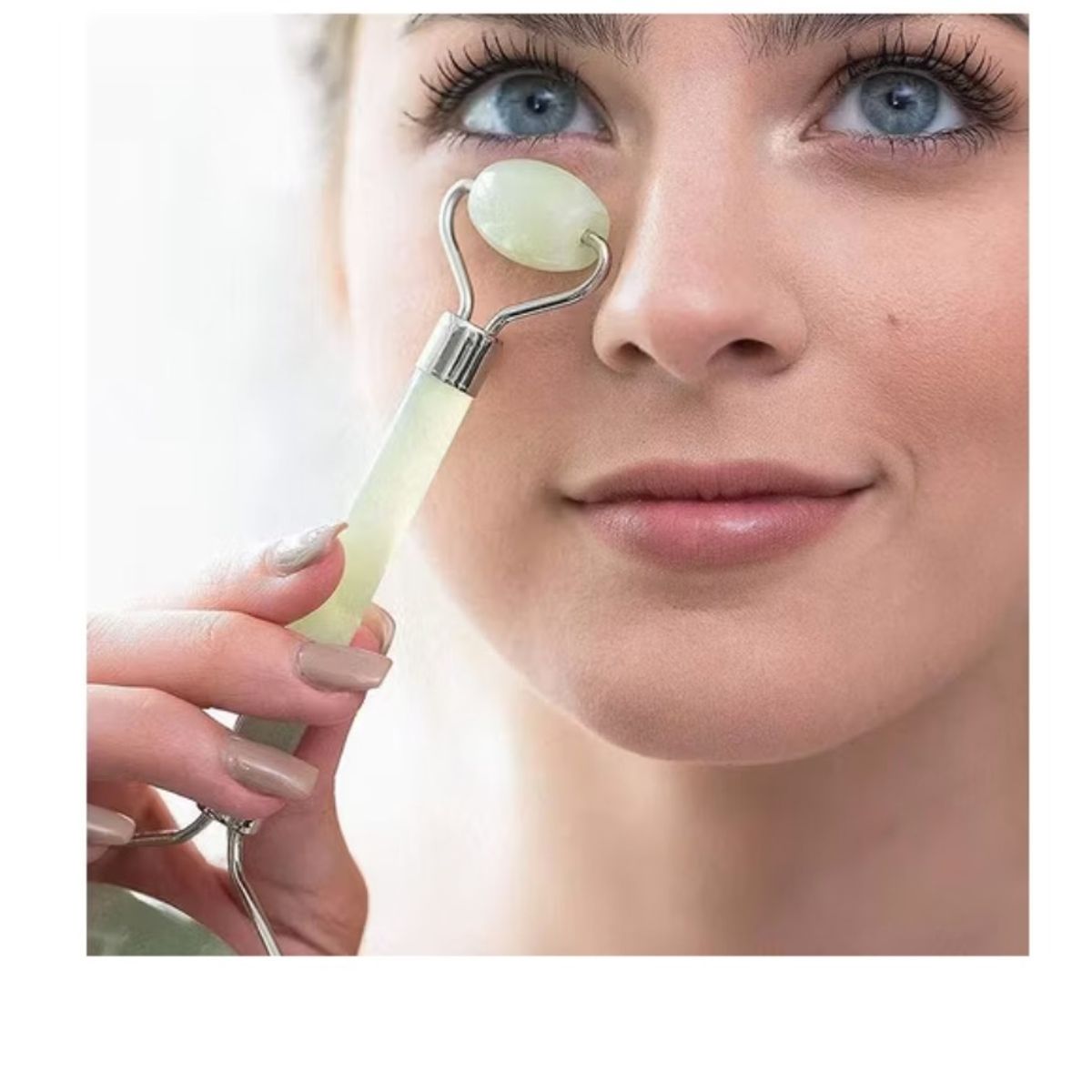 GENERICO - Rodillo Piedra Jade Masaje Facial Linfático