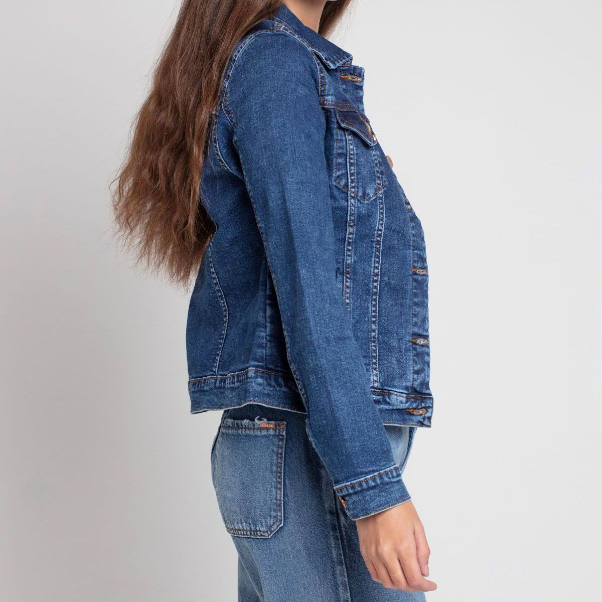 MOMCHIC - CHAQUETA BASICA HILDA AZUL