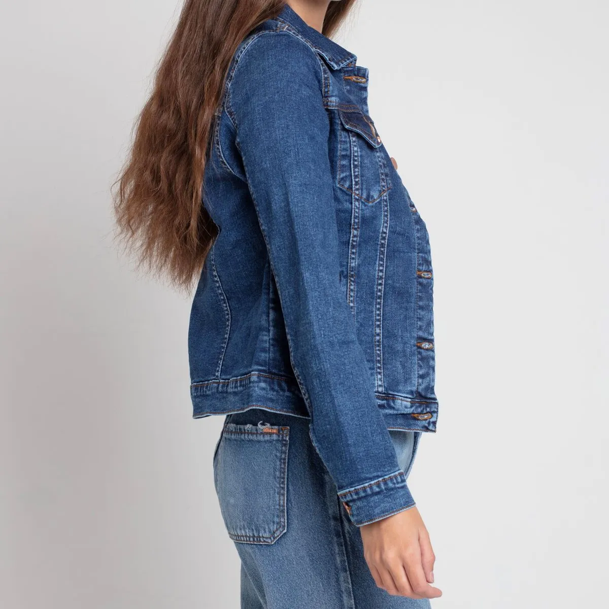 MOMCHIC - CHAQUETA BASICA HILDA AZUL