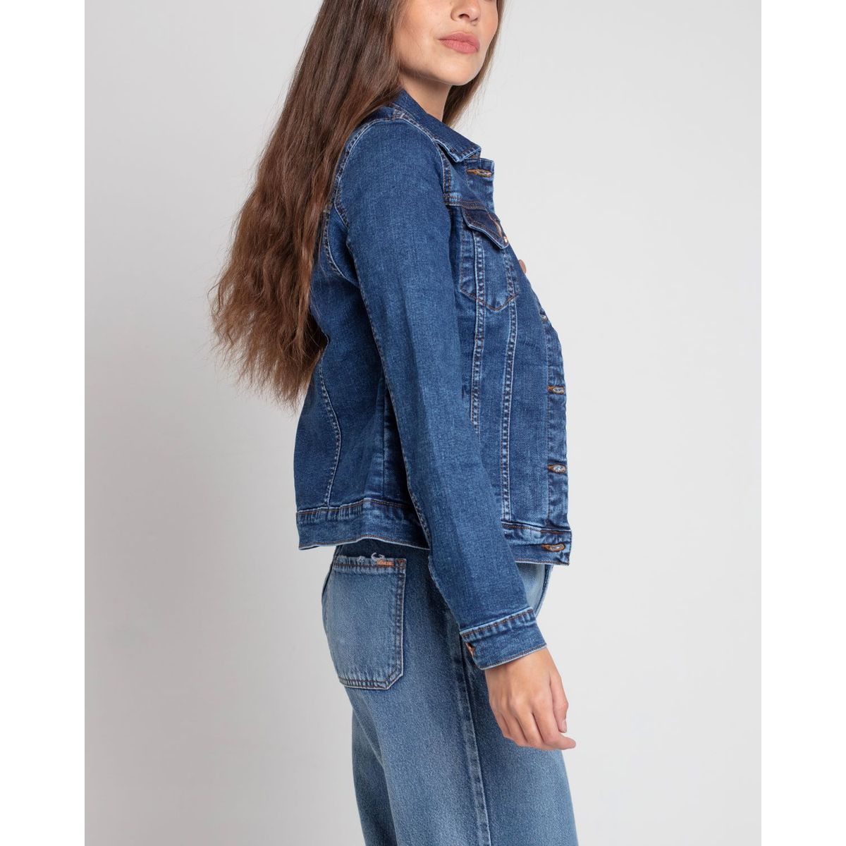 MOMCHIC - CHAQUETA BASICA HILDA AZUL