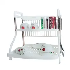 GENERICO - Rack Escurridor Secador Loza Blanco 2 Niveles