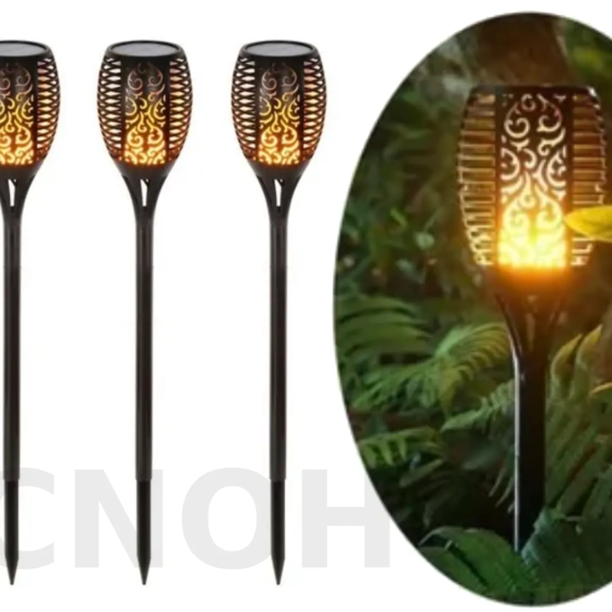 GENERICO - Pack X4 Lampara Led Luces Solares Antorchas Estaca