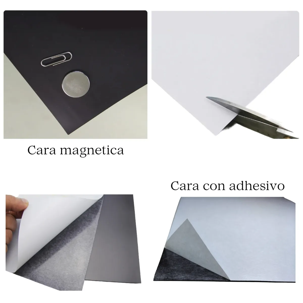 GENERICO - Papel Imantado Lado Con Adhesivo Hoja Magnetica Iman 1und