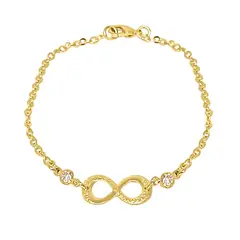 ANDREA COGGIOLA JOYAS - Pulsera Infinito Texturado Circón Enchapado Oro 18K
