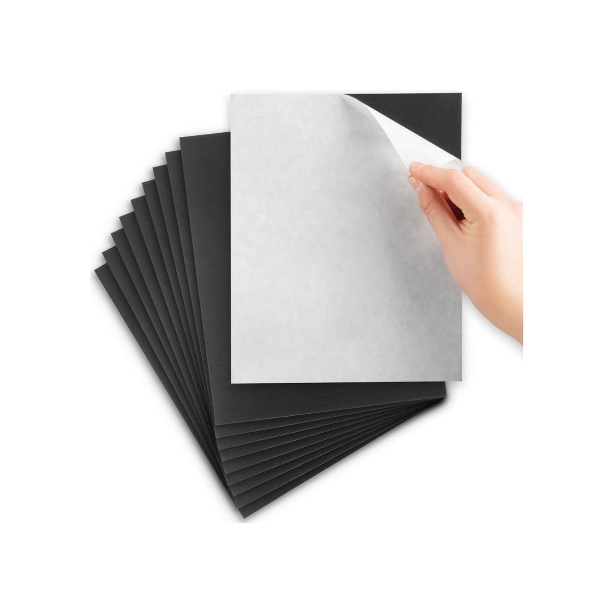 GENERICO - Papel Imantado Lado Con Adhesivo Hoja Magnetica Iman 10 und