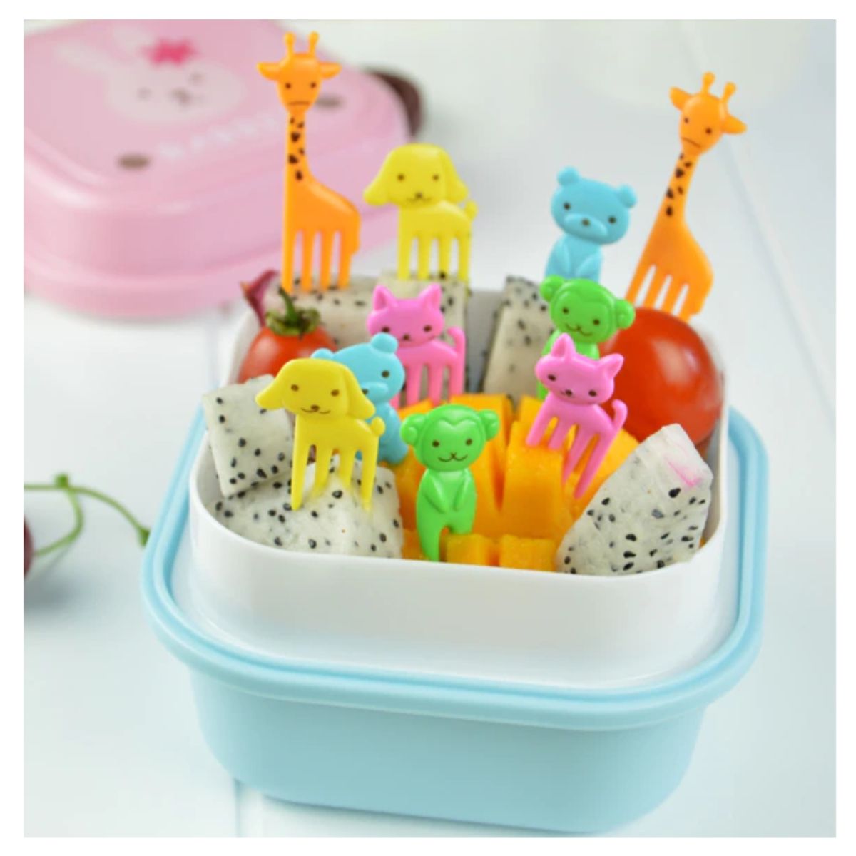 OEM - MINI TENEDORES DE FRUTA DE ANIMALES PARA NIÑOS