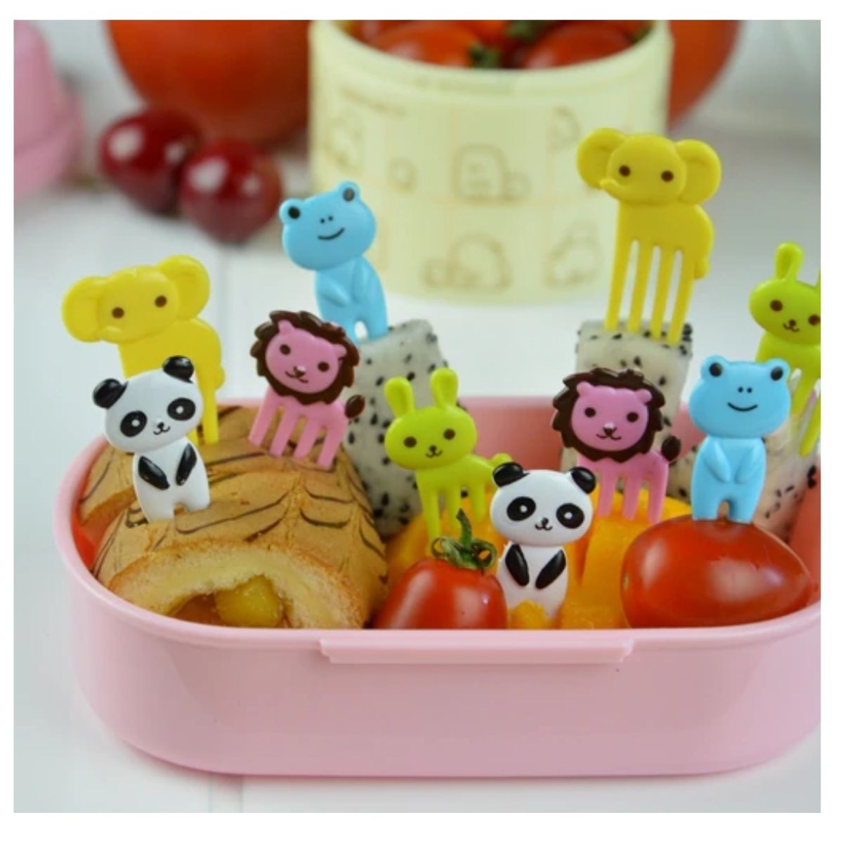 OEM - MINI TENEDORES DE FRUTA DE ANIMALES PARA NIÑOS