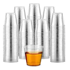 PASTELERIUS - 100 Set Vasos Desechables Vasos Reutilizables Vasos Cerveceros Vasos Acrilicos Vaso De Postres 102ml