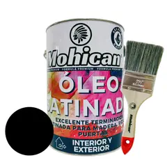MOHICAN - PROMO OLEO SATINADO NEGRO GALÓN + BROCHA 2 1/2''