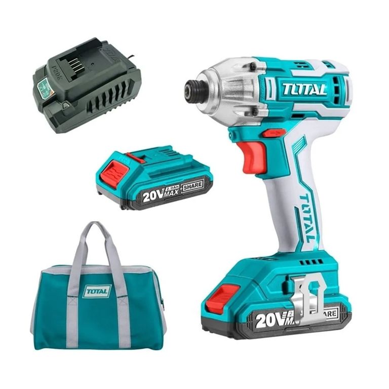 Atornillador De Impacto Inalambrico 1/4 20v + 2 bateria + Cargador