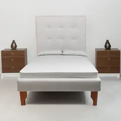 MUEBLES NEW - CAMA PLAZA Y MEDIA GRIS LINO
