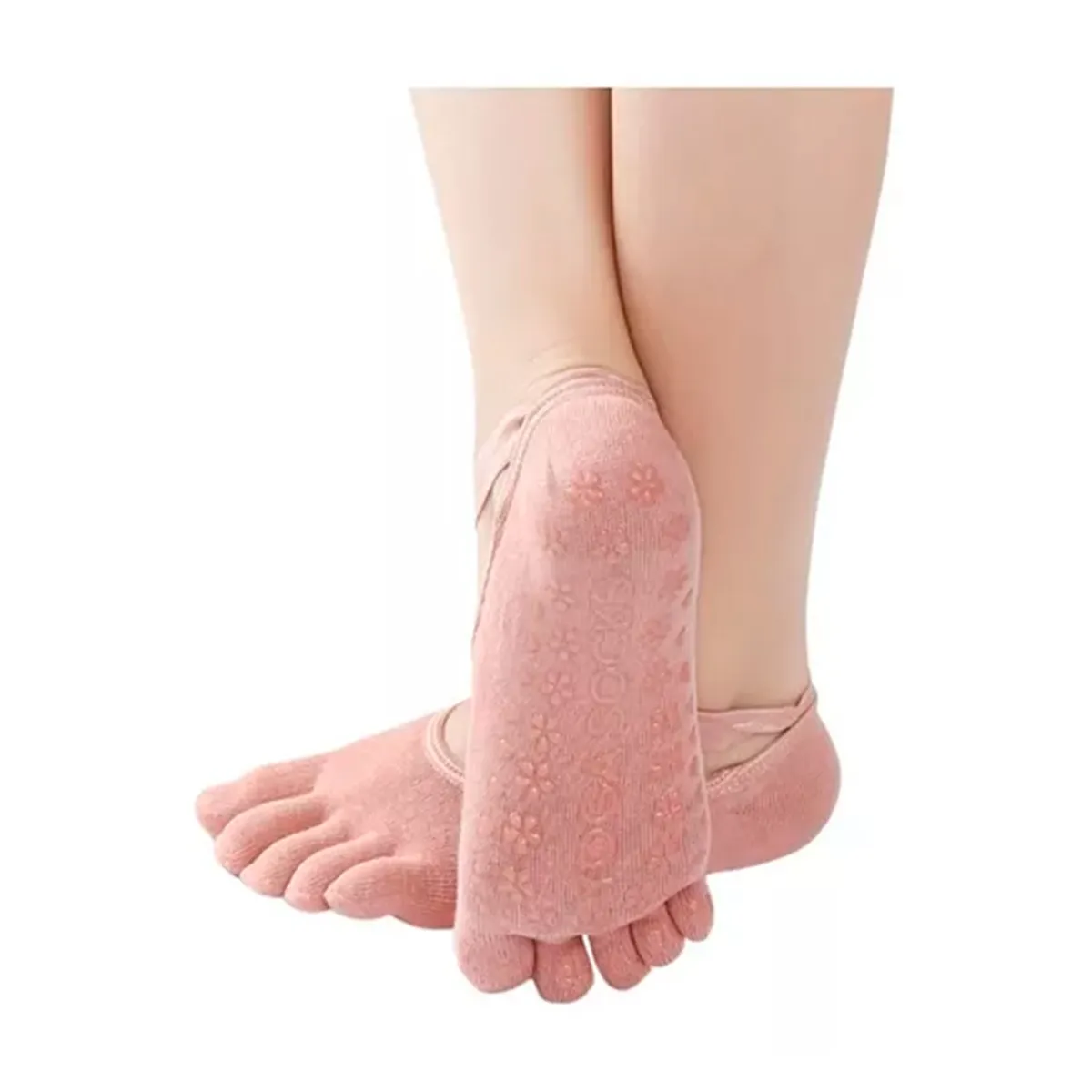 ESHOPANGIE - Calcetines Antideslizantes Para Yoga Talla Única Rosa