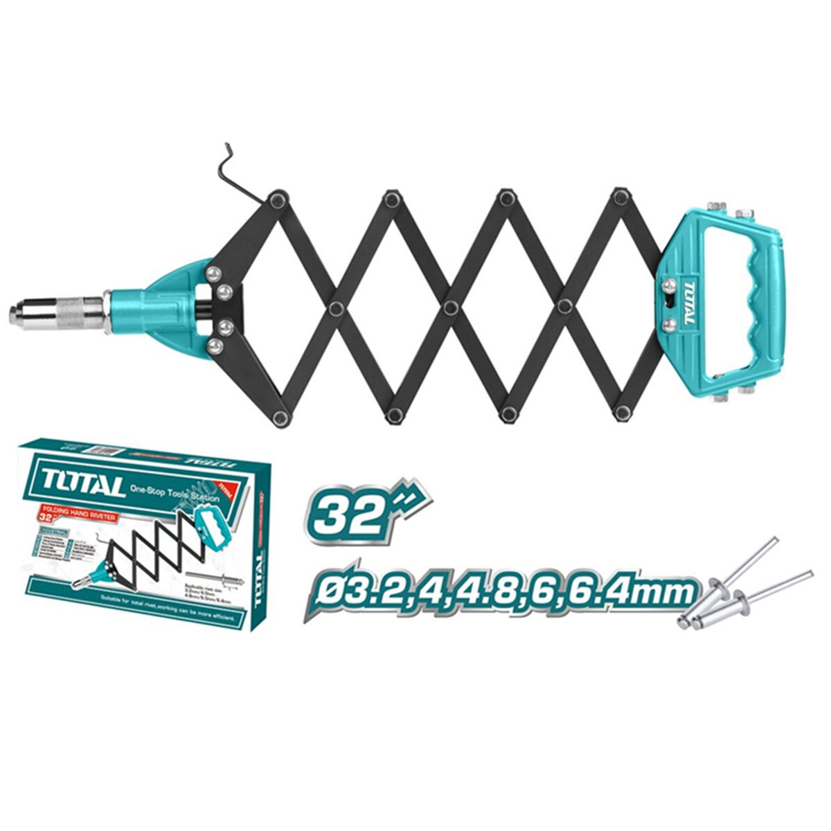 TOTAL TOOLS - Remachadora Acordeon Manual Plegable 32 Pulgadas Total