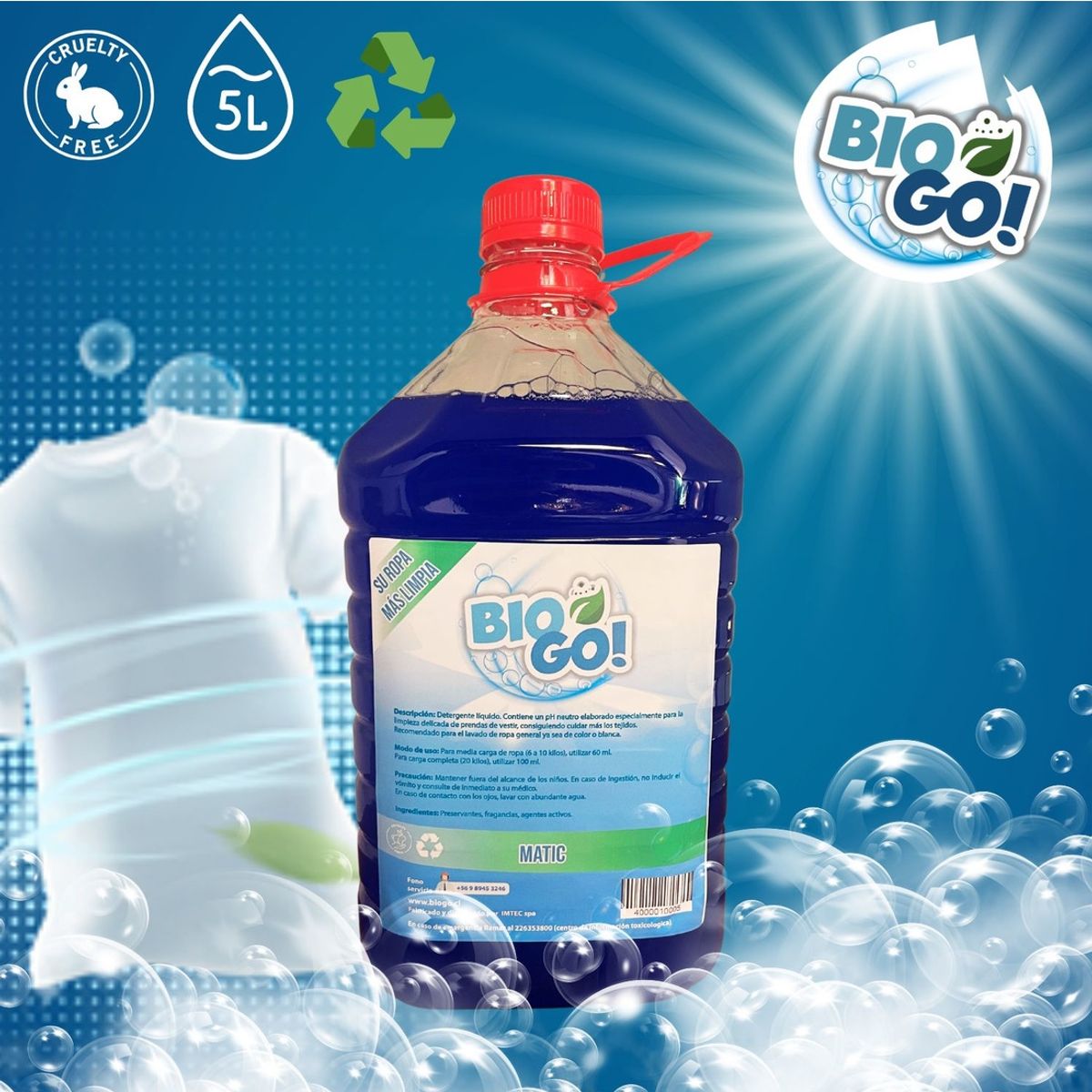 DBLUE - Detergente BioGo! Matic 5 Litros DBLUE