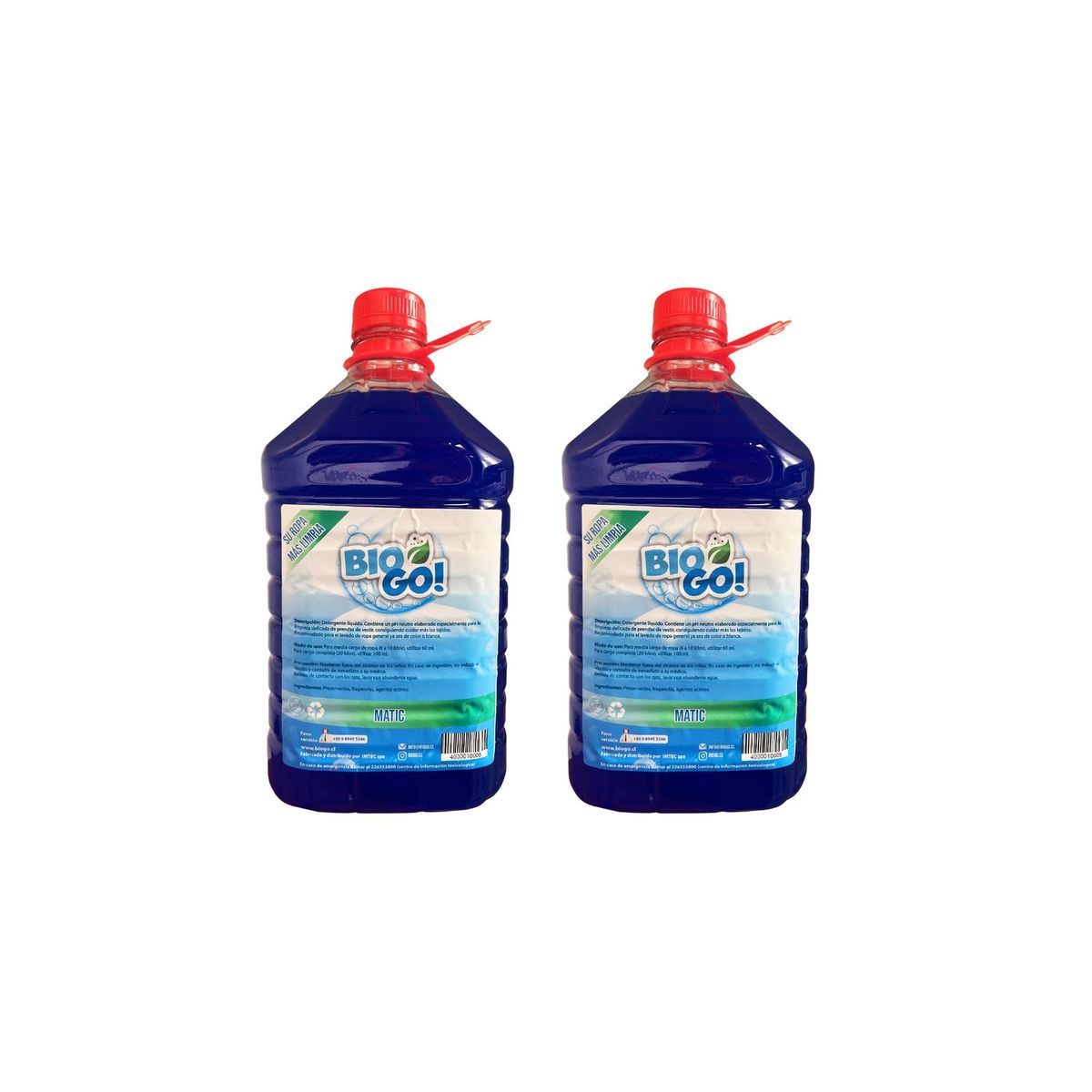 DBLUE - Detergente BioGo! Matic 5 Litros Pack 2 Unidades DBLUE