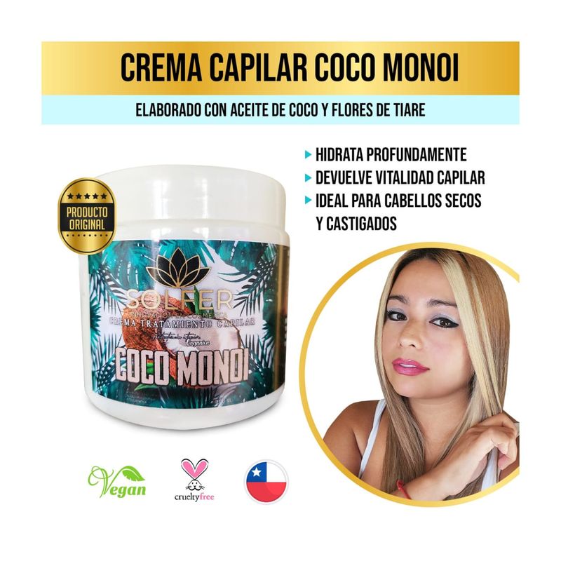 GENERICO - Solfer Crema De Masaje Capilar Coco Monoi 500ml