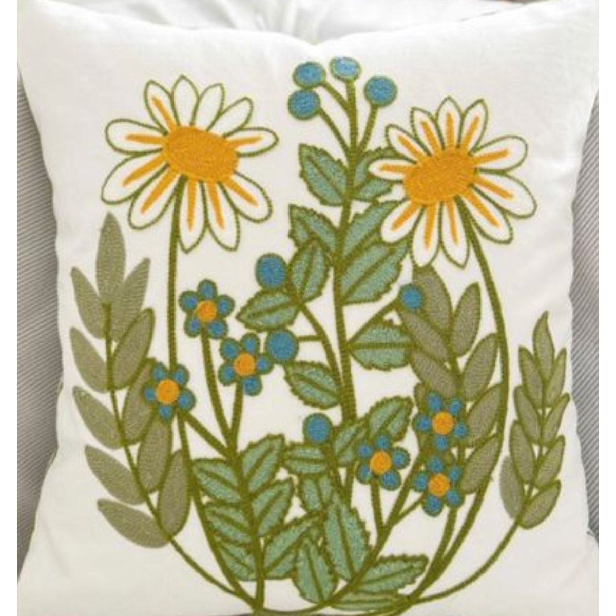 COMPRAPO - Set Pack x 2 Fundas para Cojín Bordado Verde Campo 45x45 cm