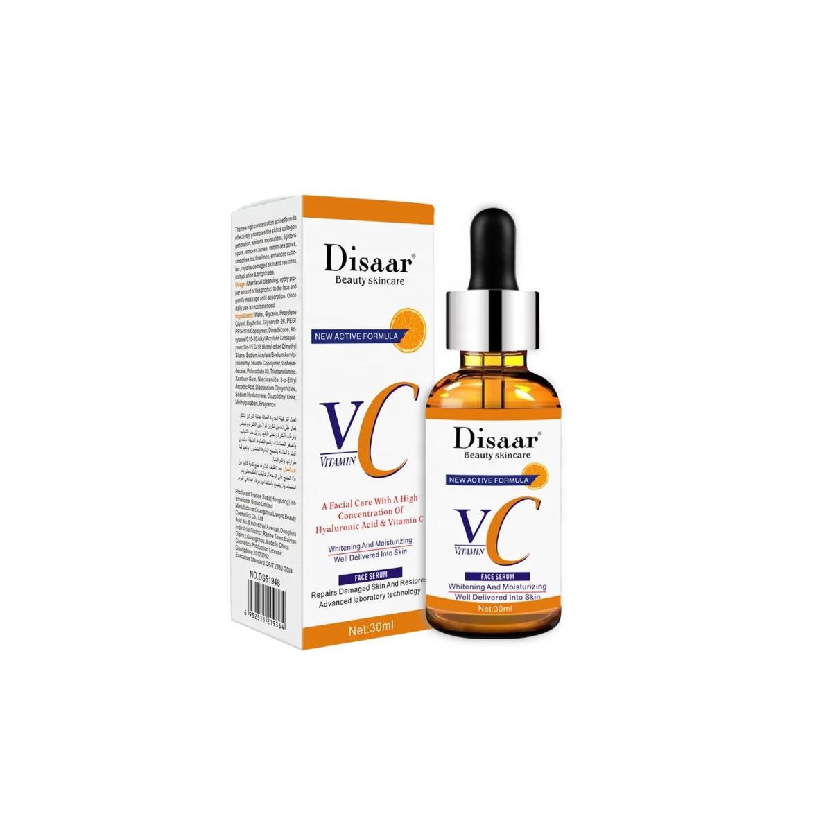 DISAAR - Serum Blanqueador Facial Vitamina C Y Acido Hialurónico