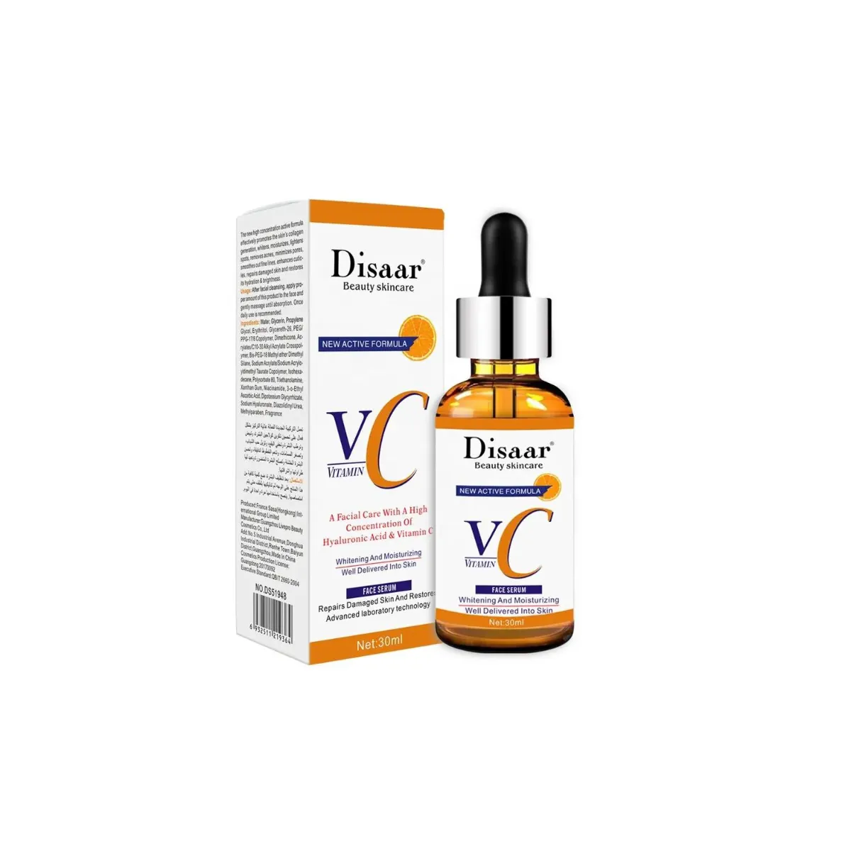 DISAAR - Serum Blanqueador Facial Vitamina C Y Acido Hialurónico