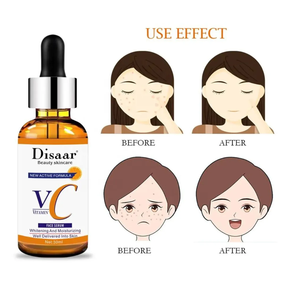 DISAAR - Serum Blanqueador Facial Vitamina C Y Acido Hialurónico