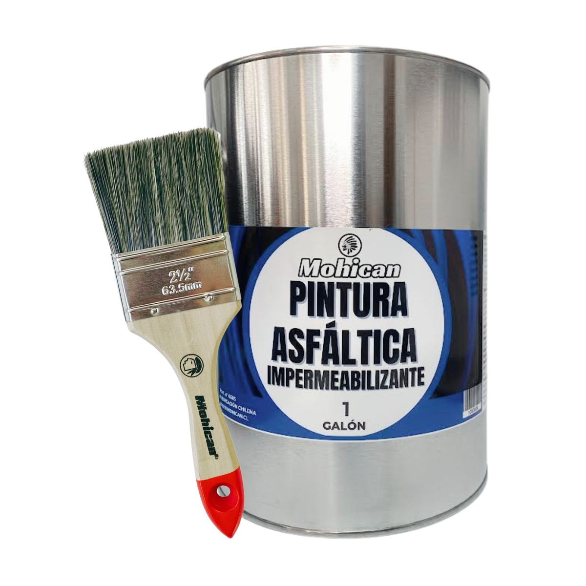 MOHICAN - PROMO PINTURA ASFÁLTICA IMPERM 1 GALON + BROCHA 2 1/2''