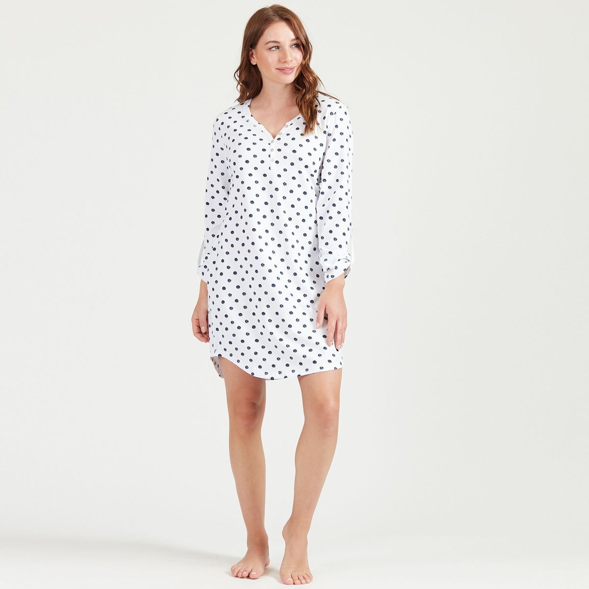 BARBIZON - Camisa de dormir Rayas Ml Azul