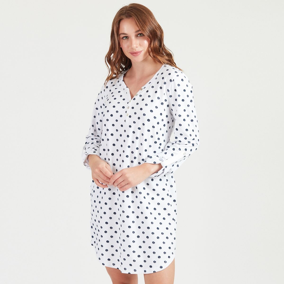 BARBIZON - Camisa de dormir Rayas Ml Azul