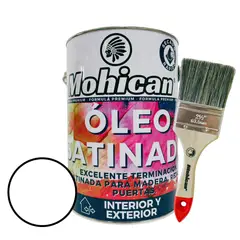 MOHICAN - PROMO OLEO SATINADO BLANCO GALÓN + BROCHA 2 1/2 PULGADA