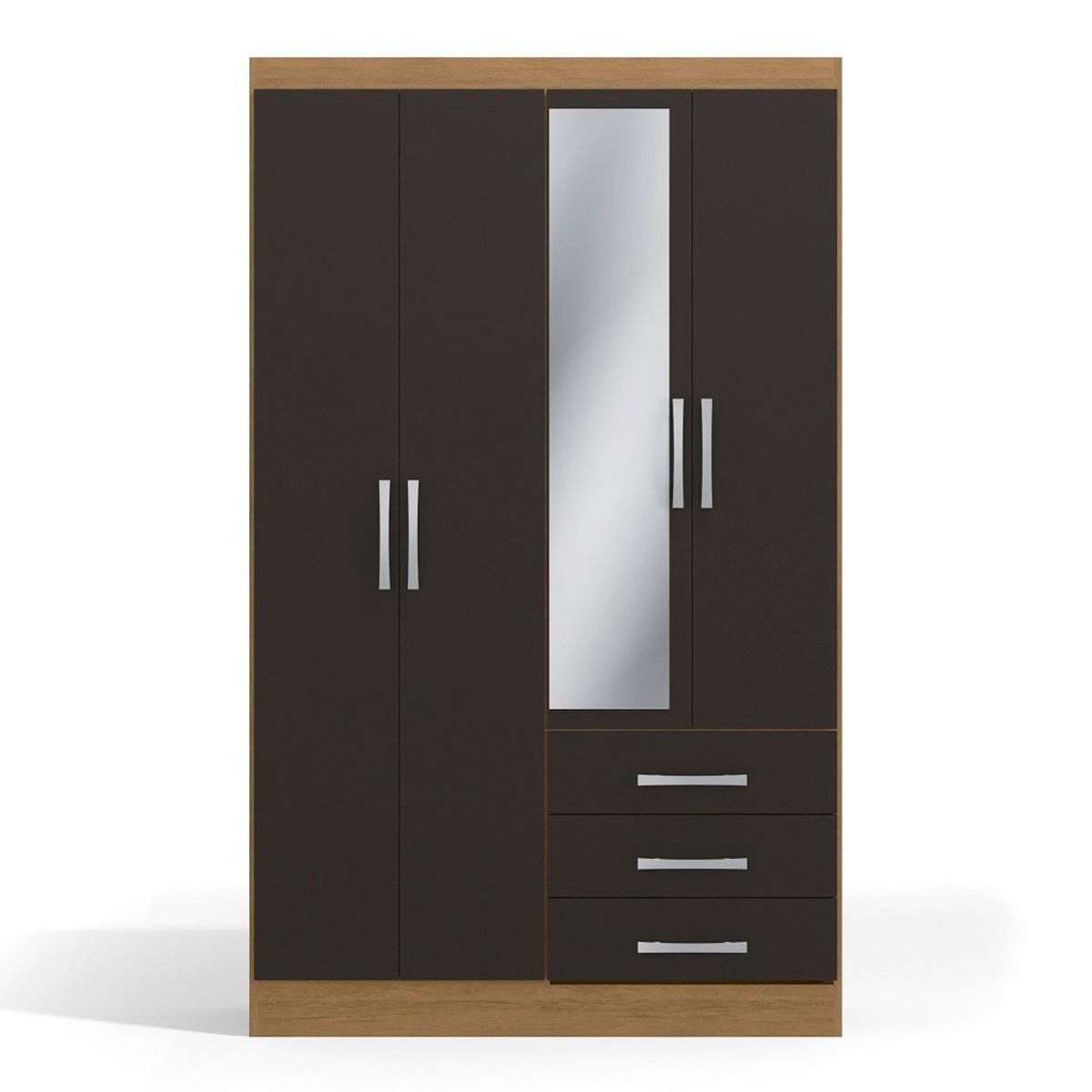 YARDAS - Closet Yardas Amelia Negro / Angelín 4 Ptas 3 Cajones Espejo