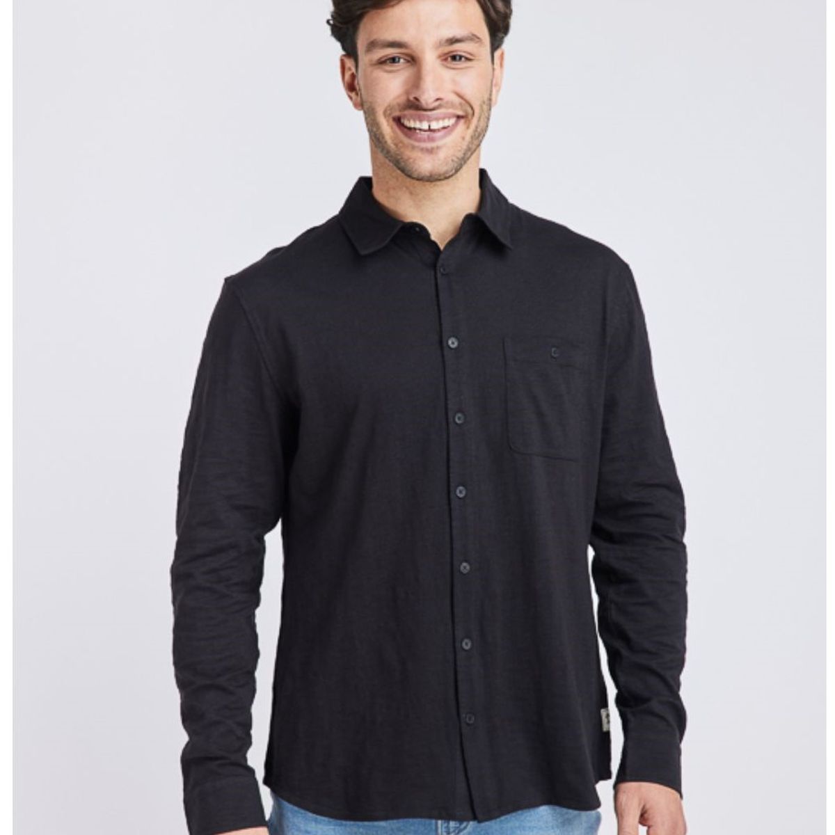 PANAMA JACK - Camisa ML Zaragoza Negro Panama Jack