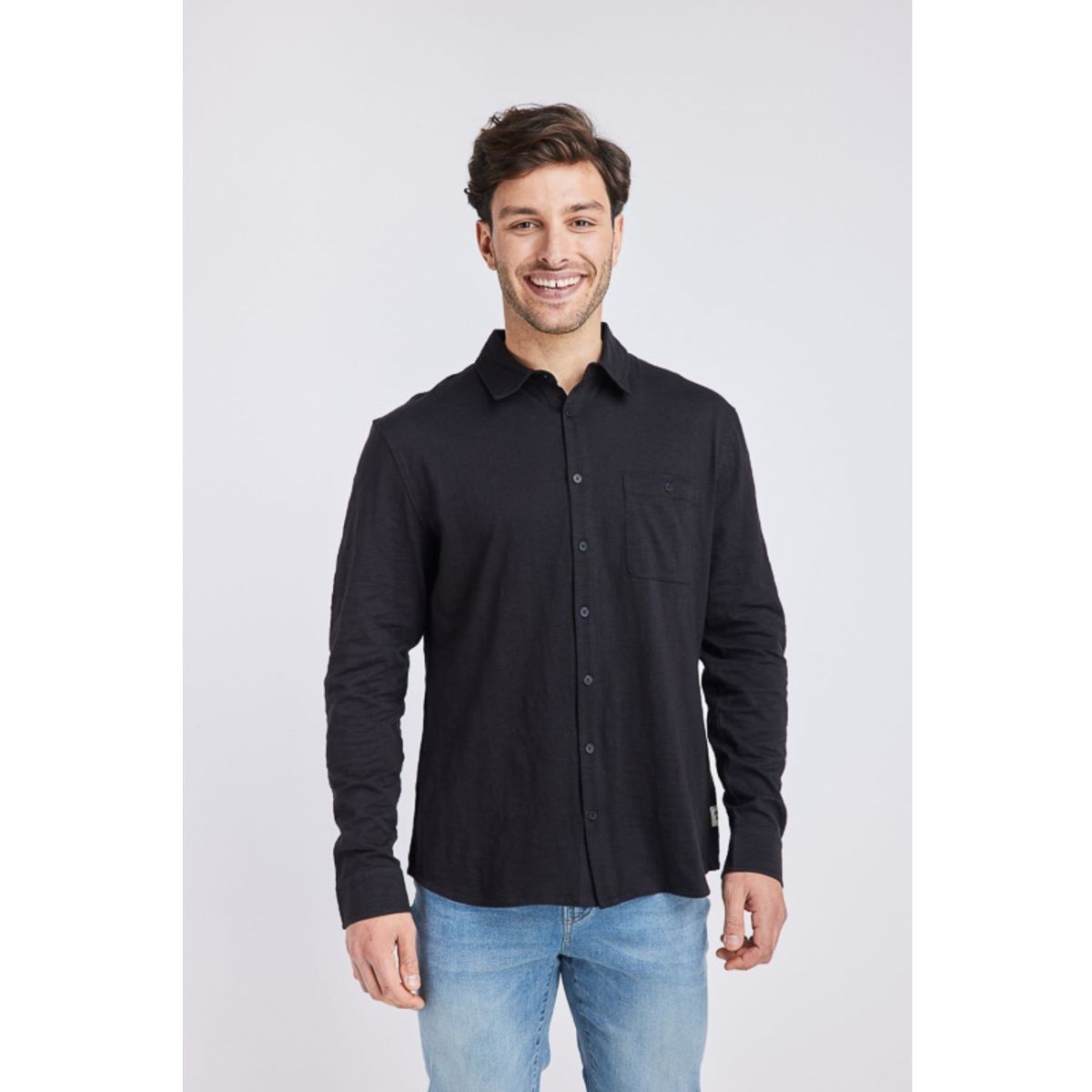 PANAMA JACK - Camisa ML Zaragoza Negro Panama Jack