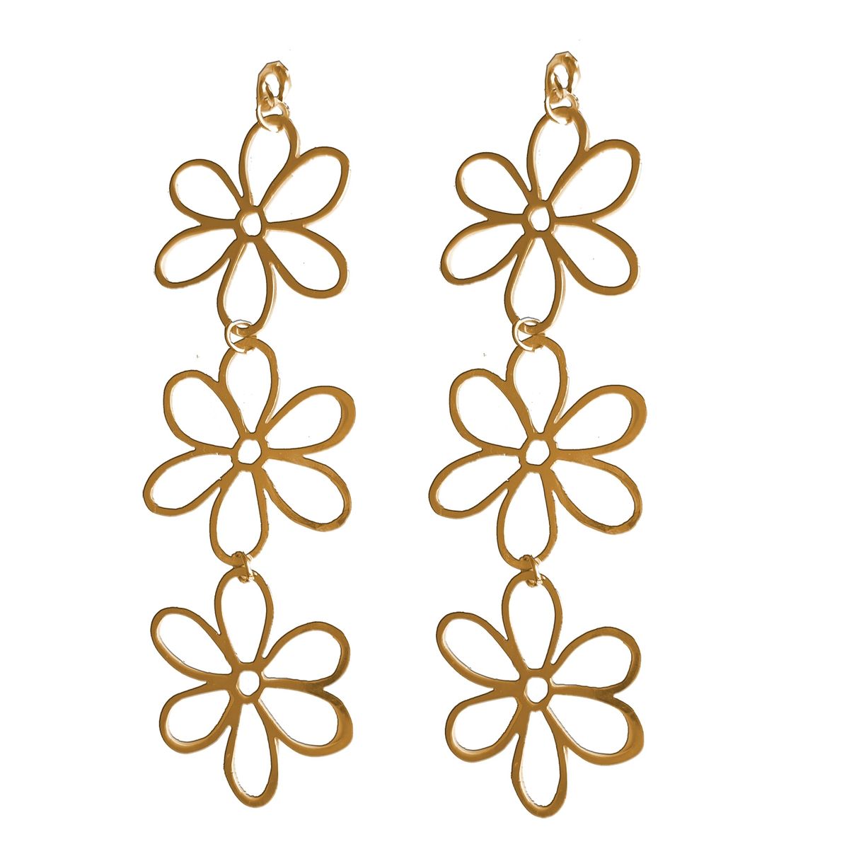 MARIA PASKARO - Aros Gardenia 3 Flores Dorado María Paskaro
