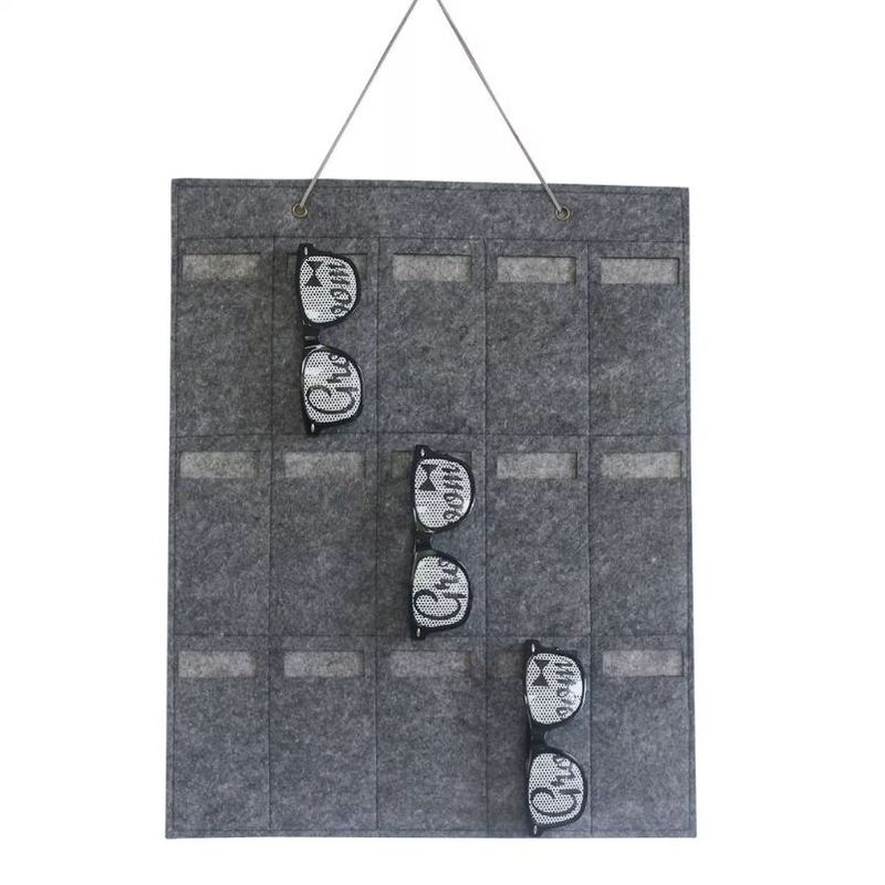 GENERICO - Exhibidor Bolsa Fieltro Organizadora Para 15 Gafas De Pared