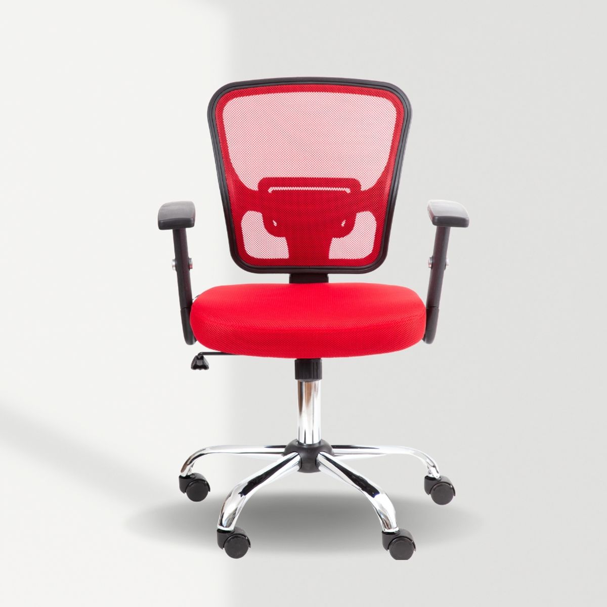 SM - Silla de oficina Lyon brazos regulables rojo