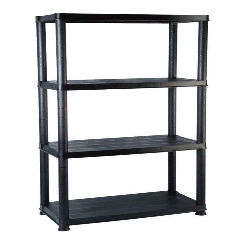 RAM - Estante Repisa Rack Plastico 4 Niveles 61X31X130Cm Negro Ram