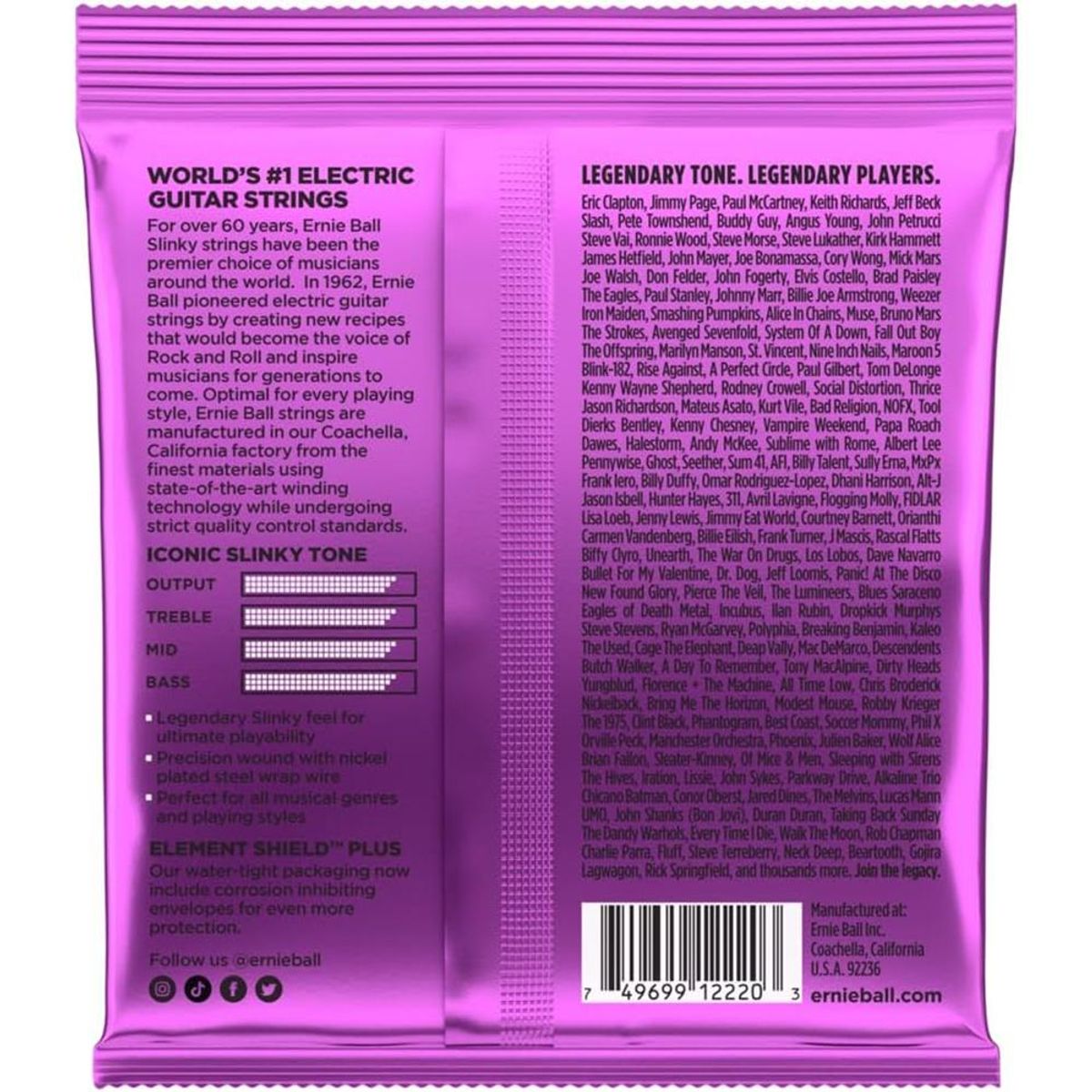 ERNIE BALL - Cuerdas Guitarra Eléctrica Ernie Ball P0222 - 11-48