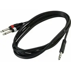 ROCKCABLE - RCL20924D4 BK CABLE AUDIO 2PLUG/1PLUG TRS 3M