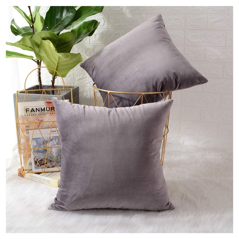 GENERICO - Pack 4 Unidades de Fundas Decorativas Para Cojines Gris