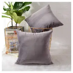 GENERICO - Pack 4 Unidades de Fundas Decorativas Para Cojines Gris