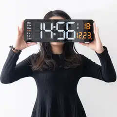 NEWO - Reloj Digital Pared Cronómetro Fecha Temperatura Con Control