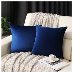 GENERICO - Pack 4 Unidades de Fundas Decorativas Para Cojines Azul Oscuro