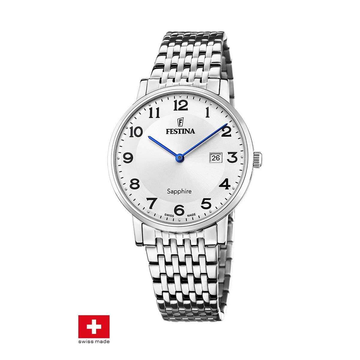 FESTINA SWISS - Reloj F20018/4 Festina Swiss Plateado Hombre Swiss Made