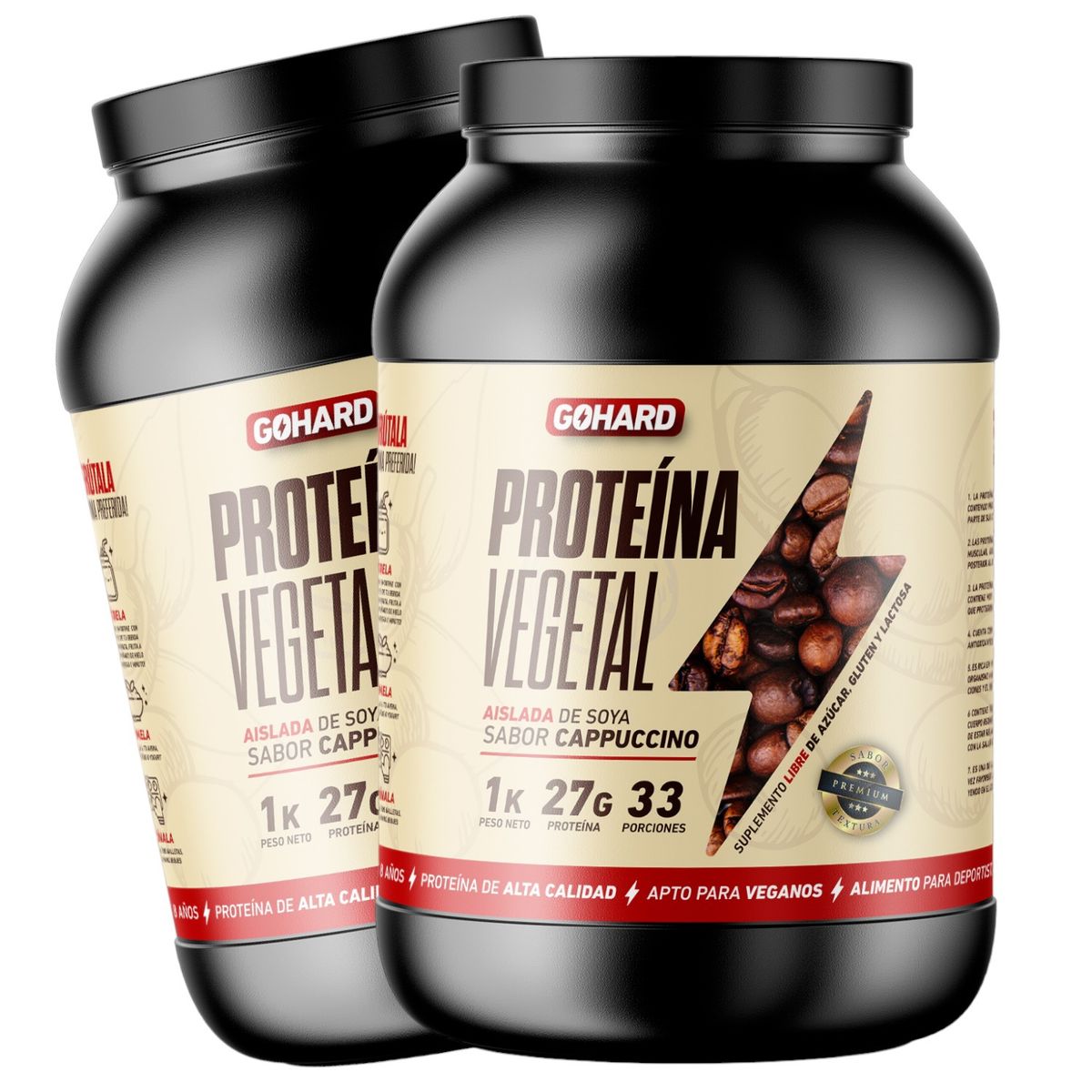 GOHARD - PACK PROTEINAS GOHARD 2KG EN TOTAL 66SV CAPUCCINO