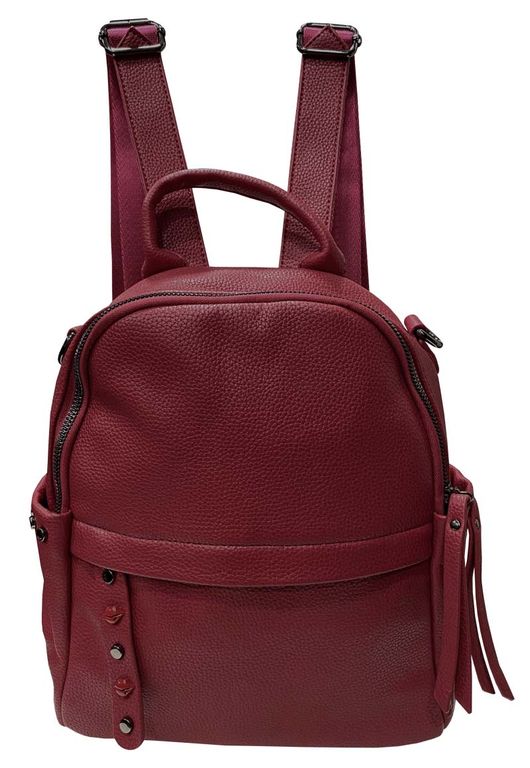Mochila Cuero Mujer Rojo Rojo TALLA UNICA