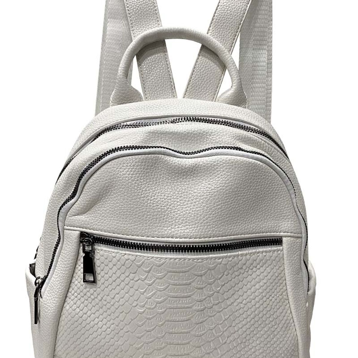 TODOPIEL - Mochila Cuero Mujer Blanco Invierno Todopiel